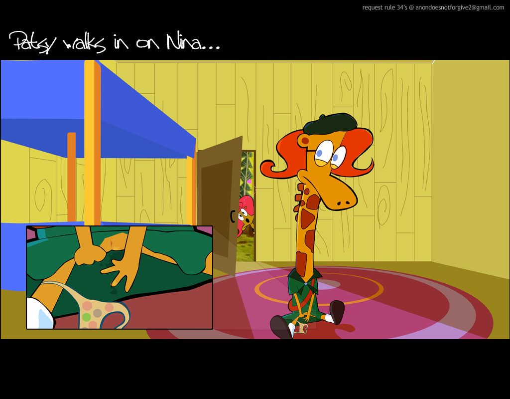 anthro camp_lazlo cartoon_network caught furry getting_caught giraffe mongoose nina_neckerly panties panties_around_leg patsy_smiles tagme young