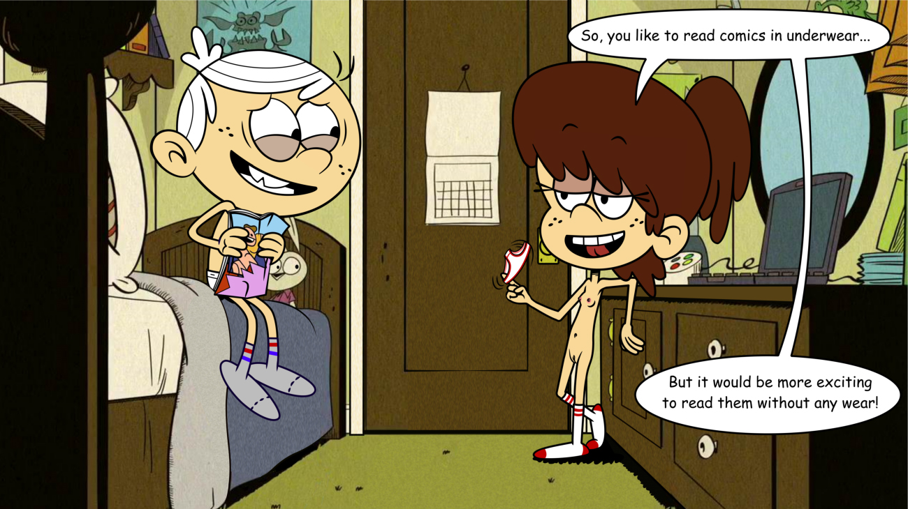 accurate art style, brother, brother and sister, female, incest, lincoln loud, lynn loud, lynncoln, older sister, straight hair, tagme, the loud house, younger brother