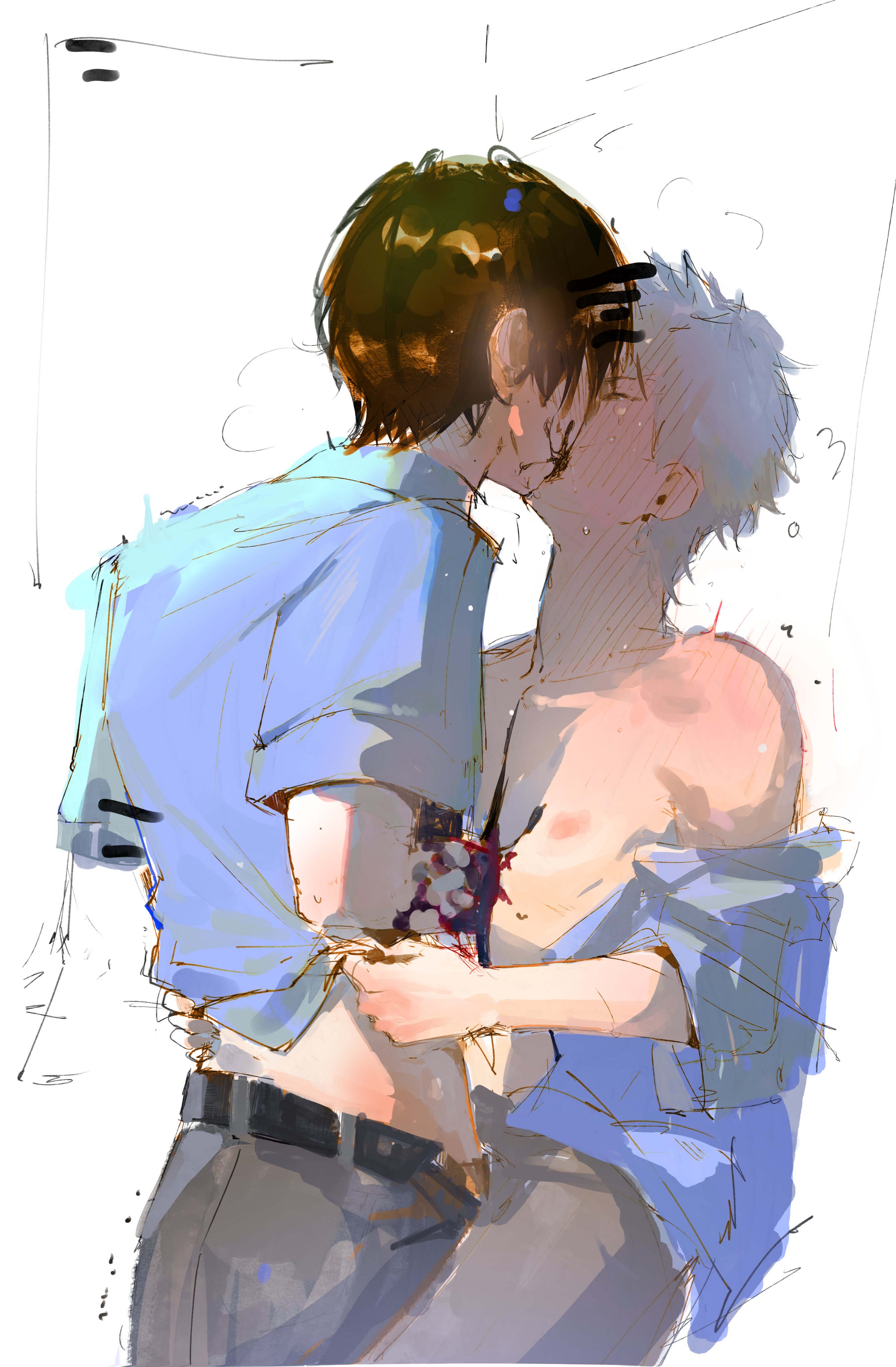 gay, hikaru indou, kissing, male, monster, monster boy, the summer hikaru died, yaoi, yoshiki tsujinaka