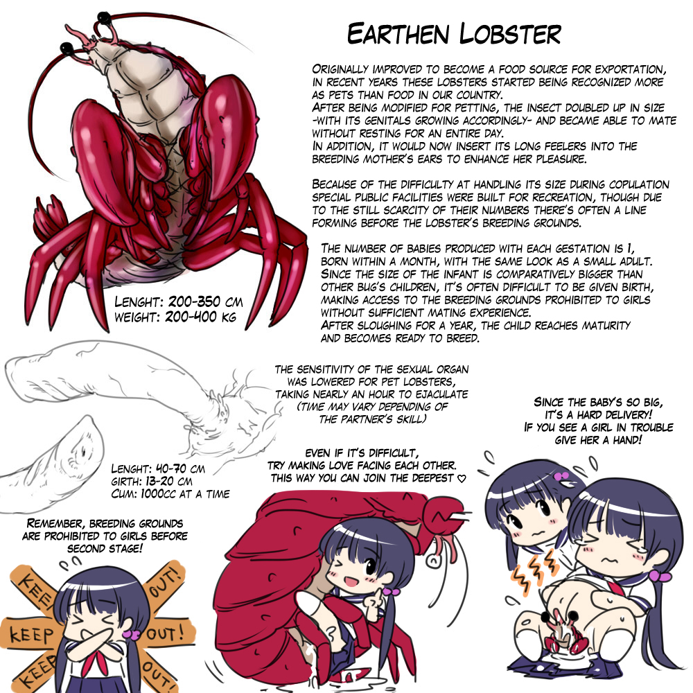 arthropod birth clothed_sex clothing comic crustacean cute educational female gall human interspecies lobster male mammal manga marine penetration penis pregnant skirt straight vaginal_penetration