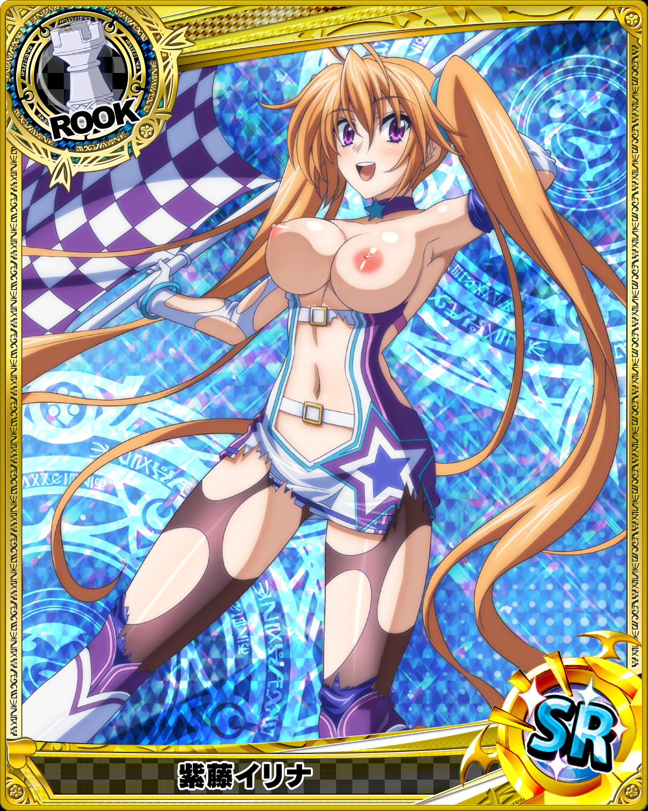 breasts, breasts out, card (medium), female, high school dxd, photoshop, shidou irina