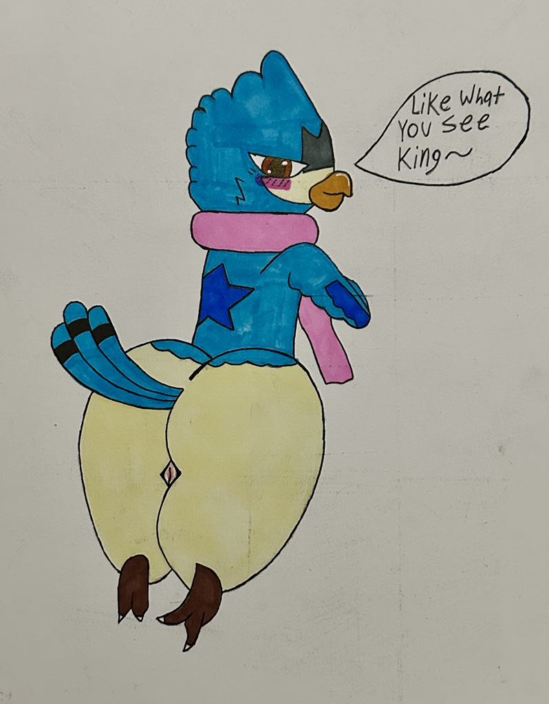 2025 anthro aroused ass avian beak bedroom_eyes big_butt biped bird bodily_fluids butt_pose clothing colored curvy_figure english_text facial_markings feathers feet female full-length_portrait genital_fluids genitals head_markings huge_butt huge_thighs kyte_(anskz) looking_at_viewer looking_back markings multicolored_body narrowed_eyes neko_rose pink_clothing portrait pose pussy raised_tail rear_view scarf seductive simple_background smile smirk solo tail tail_feathers talons text thick_thighs toes traditional_media_(artwork) vaginal_fluids white_background wide_hips wings