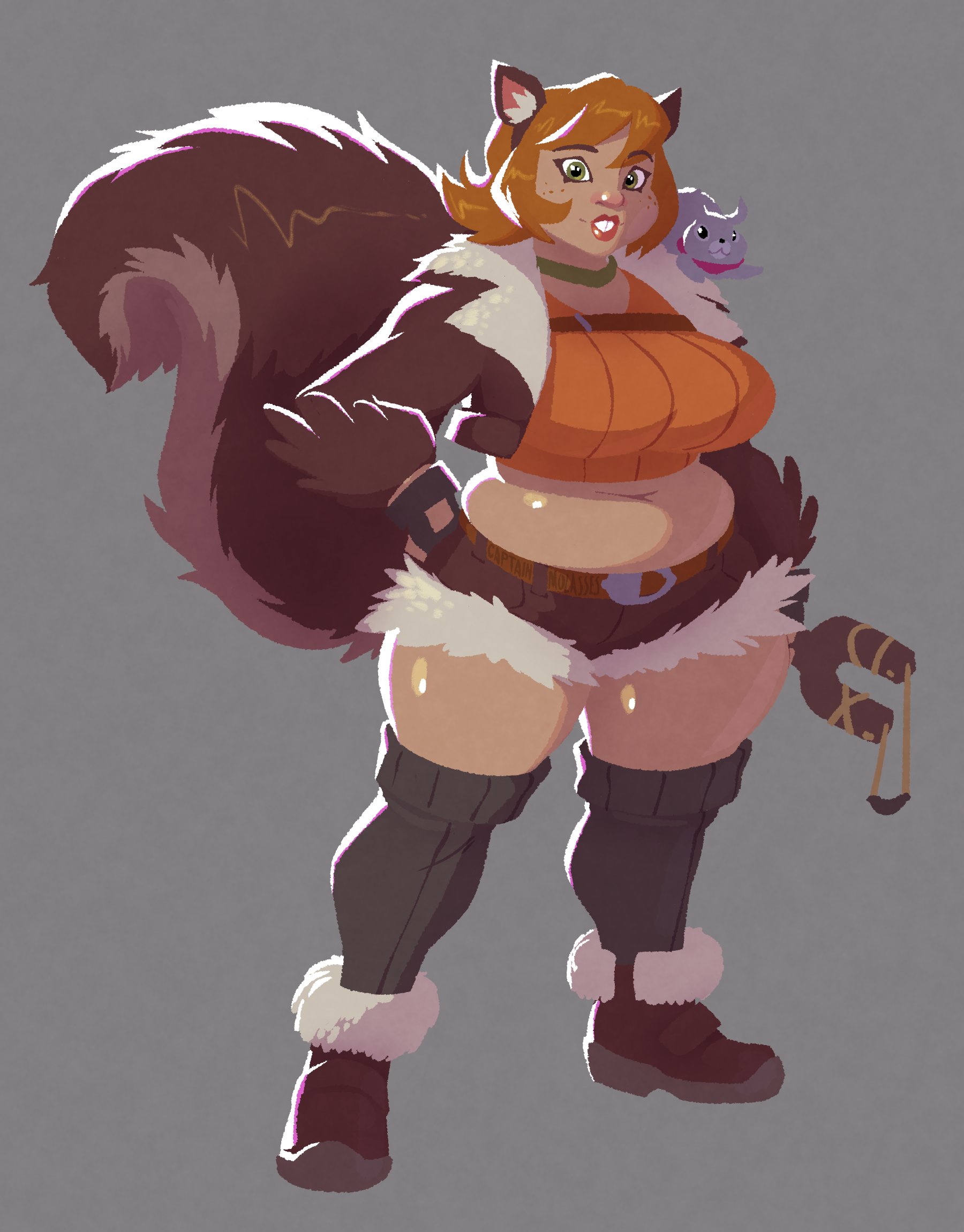1girls, 2d, ass, bbw, big ass, big breasts, breasts, buckteeth, captainmolasses, chubby, chubby female, clothed, doreen green, fat, female, female only, freckles, ginger hair, jacket, marvel, marvel comics, marvel rivals, obese, overweight, sfw, shorts, slingshot, solo, solo female, squirrel, squirrel girl (marvel rivals), squirrel girl (marvel), stockings, tail, thick, thick ass, thick thighs, thighs, voluptuous, voluptuous female, wide hips, x1ntage