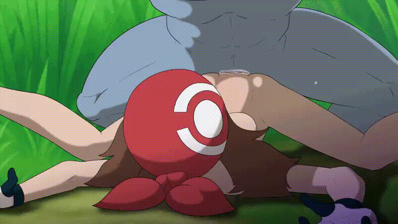 1boy, 1girls, 2d animation, abs, animated, anthro, areola, big penis, blue body, blush, bodily fluids, bouncing breasts, breasts, brown hair, clothing, colored, covering, covering mouth, cum, cum from nose, cum in nose, cum in pussy, cum inside, cum on ground, cum on hat, cum out nose, deepstroke, detailed, detailed background, detailed navel, detailed penis, digital media (artwork), duo, erect nipples, erection, female, female penetrated, frame by frame, generation 1 pokemon, genital fluids, genitals, gloves, grass, hair, handwear, human, human on humanoid, human penetrated, humanoid, humanoid genitalia, humanoid penetrating, humanoid penetrating female, humanoid penetrating human, interspecies, kerchief, larger male, lying, machoke, male, male penetrating, male penetrating female, male pokemon/female human, male/female, mammal, mature female, may (pokemon), messy, messy sex, multicolored clothing, multicolored gloves, multicolored handwear, muscular, navel, nintendo, nipples, not furry, nude, nude female, nude human, on back, outside, outside sex, penetration, penile, penile penetration, penis, plant, pokemon, pokemon (species), pokephilia, pupils, rape, sex, shaded, size difference, small body, small breasts, small pupils, smaller female, spread legs, spreading, trainer, vaginal fluids, vaginal penetration, wet, wet penis