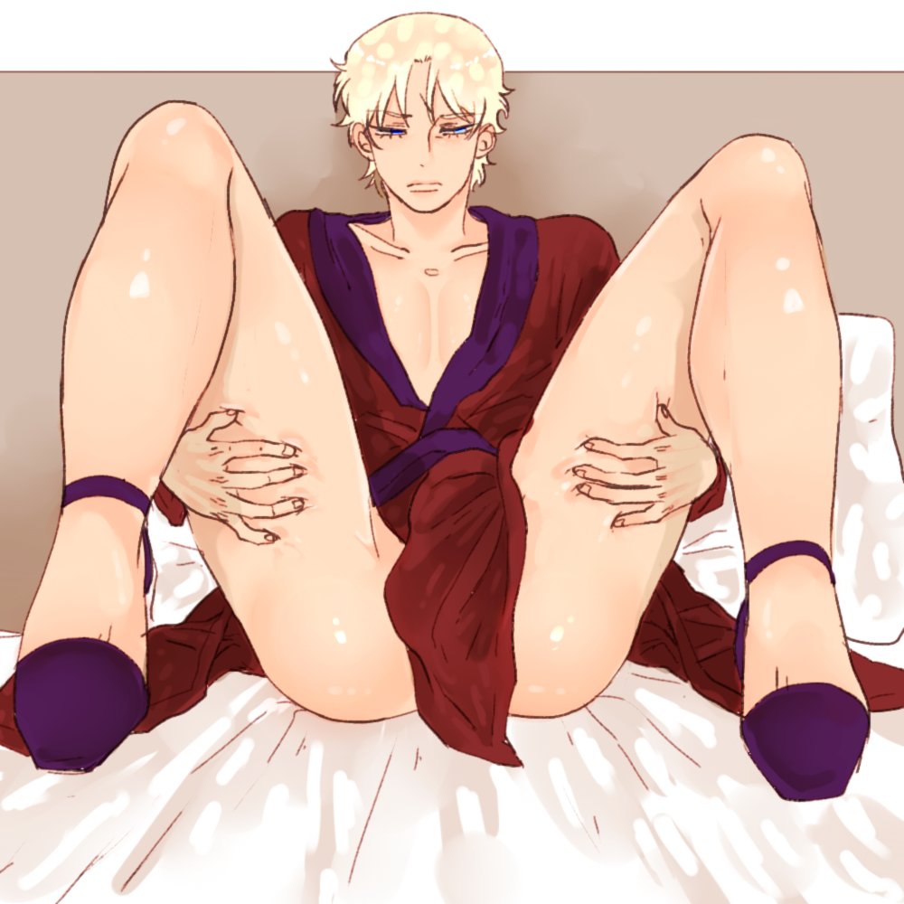 1boy blonde_hair char_aznable gundam male male_only robe solo