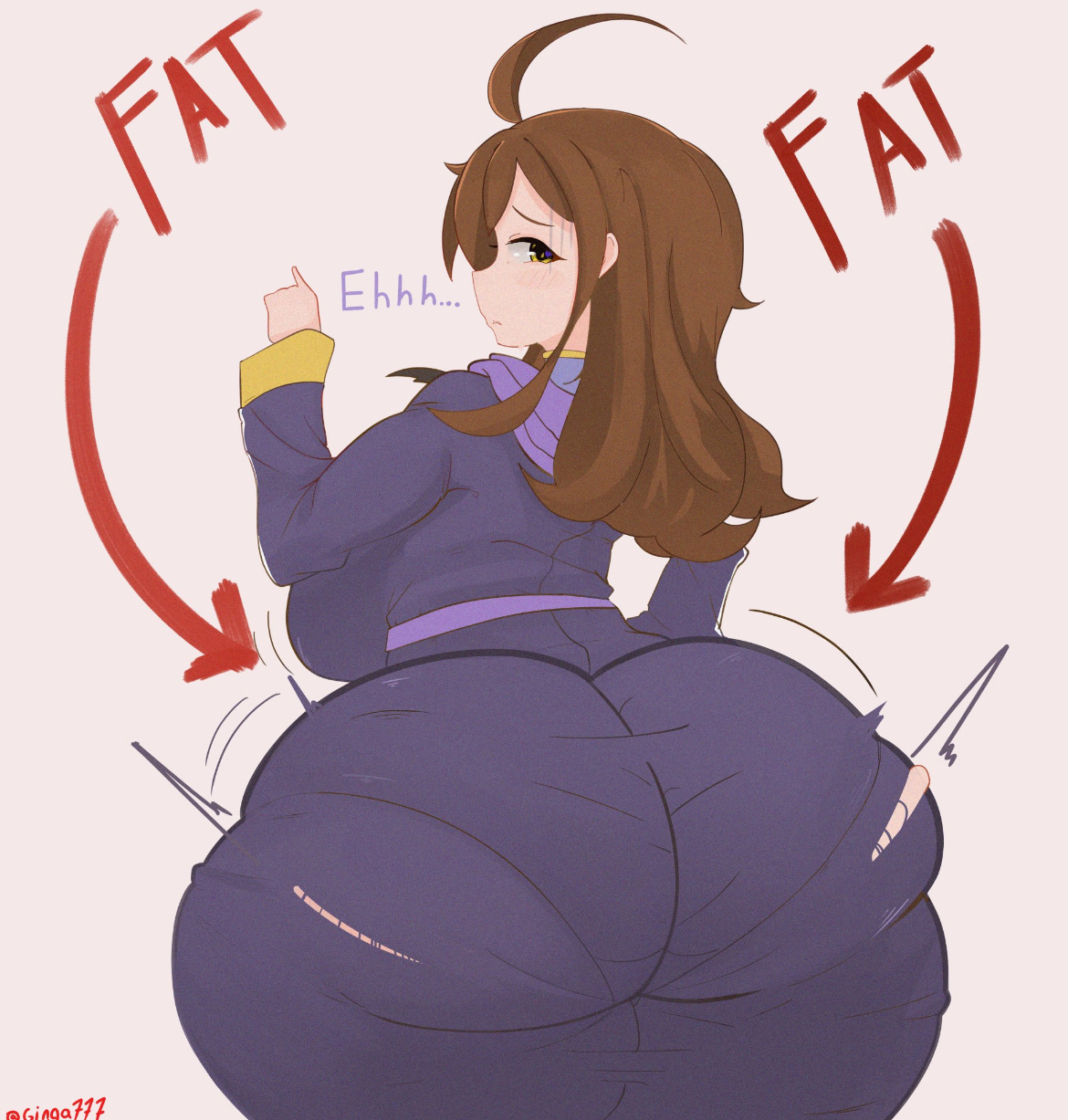 ass, ass shake, backboob, backside, big ass, big breasts, big thighs, breasts, brown hair, curves, curvy, curvy figure, cute, cute face, fat, fat ass, female, female focus, female only, fully clothed, ginga777, hips, hips wider than shoulders, kono subarashii sekai ni shukufuku wo!, konosuba, panties visible through clothing, pantylines, pretty, purple clothing, sexy, sexy body, shoulder length hair, shy, shy expression, sideboob, solo, solo female, solo focus, text, thick ass, thick thighs, underwear outline, wide hips, wide thighs, wiz (konosuba), wizard
