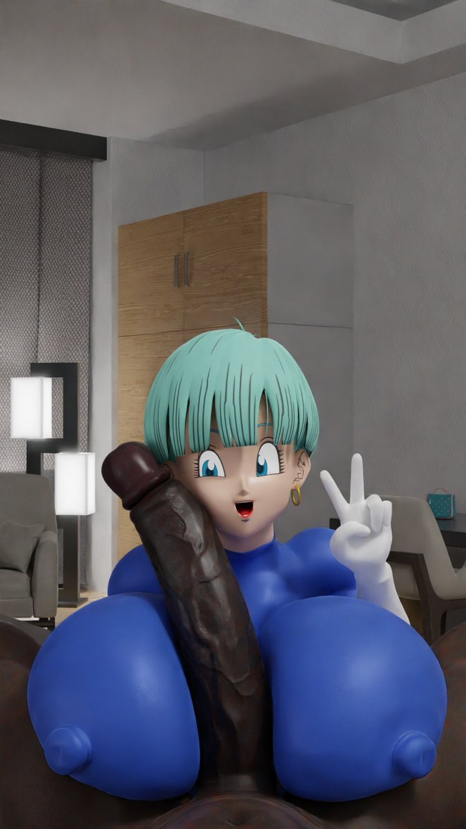 big penis, boobjob, bulma (dragon ball), bulma briefs, covered nipples, dark-skinned male, dragon ball, framed picture, gigantic breasts, hard frame, hardframe, huge breasts, interracial, leotard, long penis, miniature, short hair, titjob, veiny penis
