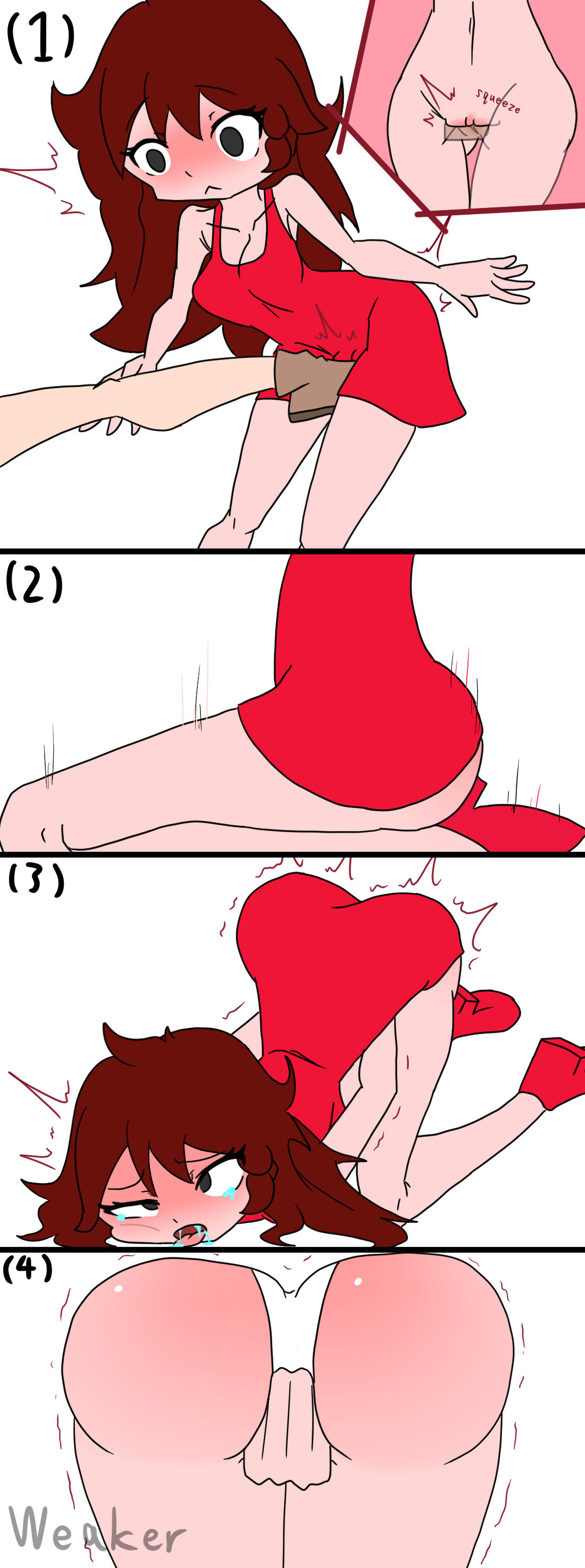 1girls, ahe gao, ahegao face, ass, ass focus, ass up, before and after, belly, belly button, big ass, blush, breasts, defeat, defeated, eyes rolling back, falling, female, female domination, female focus, female only, floor, friday night funkin, friday night funkin mod, girlfriend (friday night funkin), hand in pussy, hand on vagina, kick, kicking, open mouth, pain, painting, pussy, red hair, ryona, tongue, tongue out, touching pussy, touching vagina, tremble lines, tremble spikes, trembling, trembling ass, trembling for pleasure, trembling legs, vagina, weaktoweast, xray view