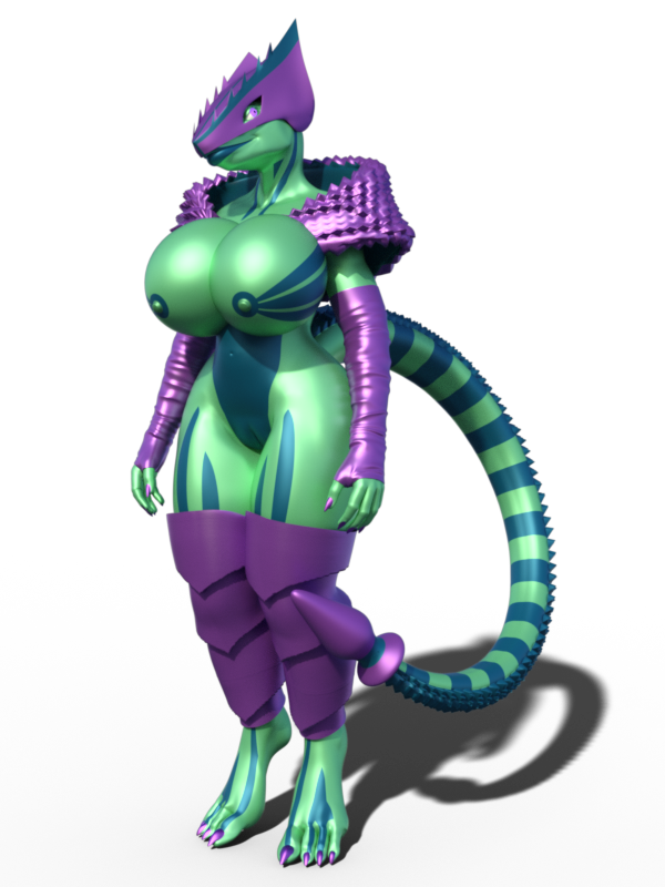 3d android anthro buttplug cyber_dragon dragon female green_skin idsaybucketsofart latex_skin machine reptile robot scalie sex_toy solo tattoo tribal_tattoo vera-01