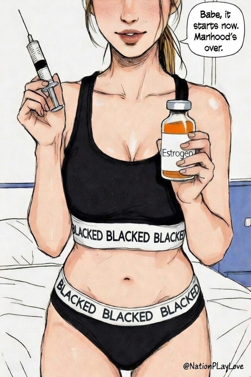 ai generated, blacked, couple, estrogen, feminization, light-skinned female, nationplaylove, pale skinned female