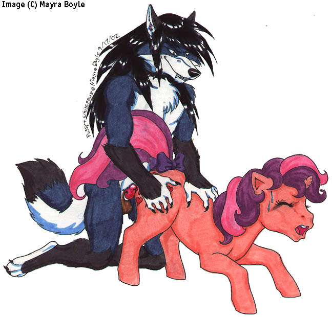 2000s 2002 anthro_on_feral black_fur feral from_behind furry mayra_boyle mlp_g1 my_little_pony my_little_pony_'n_friends sex tagme white_background wolf