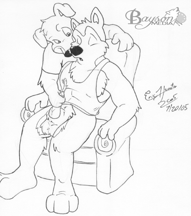 2005 anthro barefoot canine clothing dog exile fur hunter_(road_rovers) male male_only mammal monochrome multiple_males road_rovers sitting sleeping somnophilia