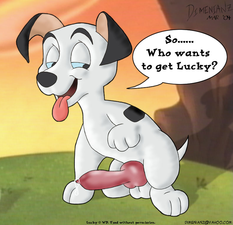 101_dalmatians anthro canine disney dog feral fur furry lucky_(101_dalmatians) male_only penis solo tagme talking_to_viewer