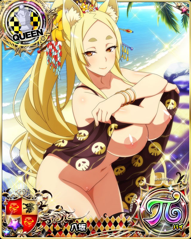 beach, big breasts, blonde hair, breasts, female, fox ears, high school dxd, large breasts, milf, swimsuit, wide hips, yasaka (high school dxd)