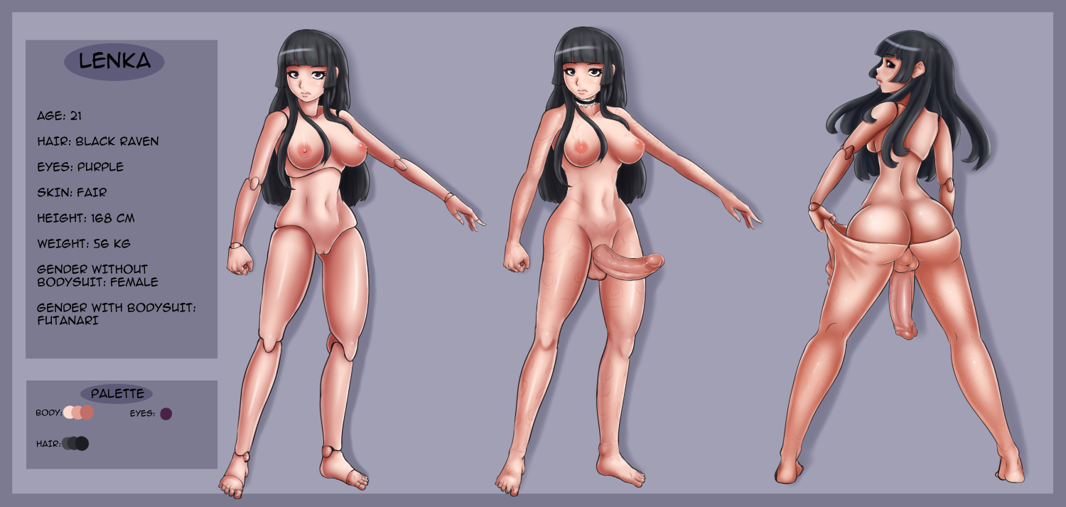 1futa, afrobull, android, balls, black hair, cyborg, dickgirl, futa only, futa transformation, futanari, gynoid, intersex, lenka (sintael), model sheet, original, original character, penis, robot, solo, suit, testicles, transformation, uncensored