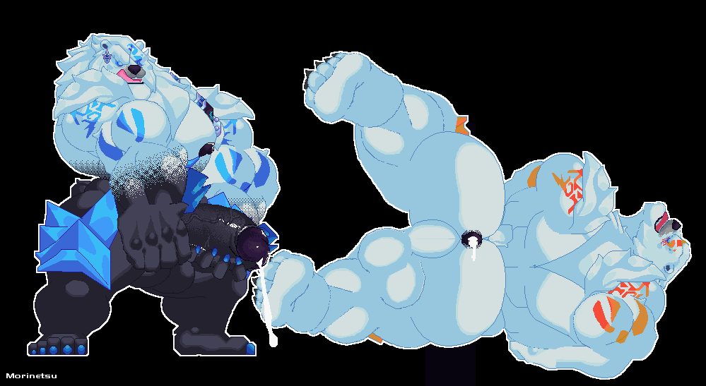 anal animated anthro ass balls barazoku bear big_muscles big_penis bodily_fluids clothing cum cum_in_ass cum_inside deity digital_media_(artwork) feet genital_fluids genitals huge_cock huge_muscles humanoid_genitalia league_of_legends legwear loop lying male male/male mammal moobs morinetsu muscular muscular_anthro muscular_male nipples on_back penetration penis pixel_(artwork) riot_games sex short_playtime side_view slap tail tail_motion tencent thigh_highs translucent ursine volibear