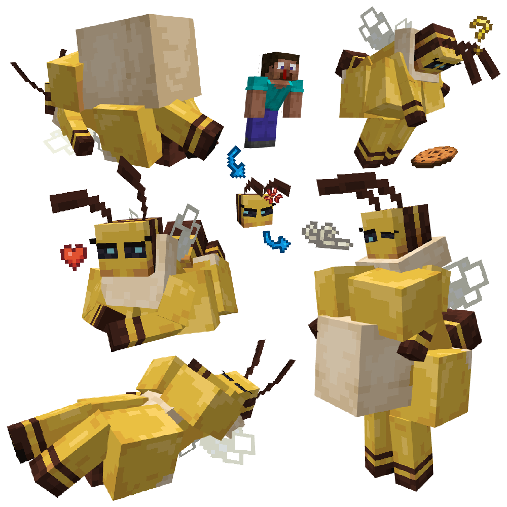 1girls 3d 3d_(artwork) anthro bee bee_(minecraft) bee_girl breasts female female_pred furry insects microsoft minecraft siefueg steve_(minecraft) vore vore_belly