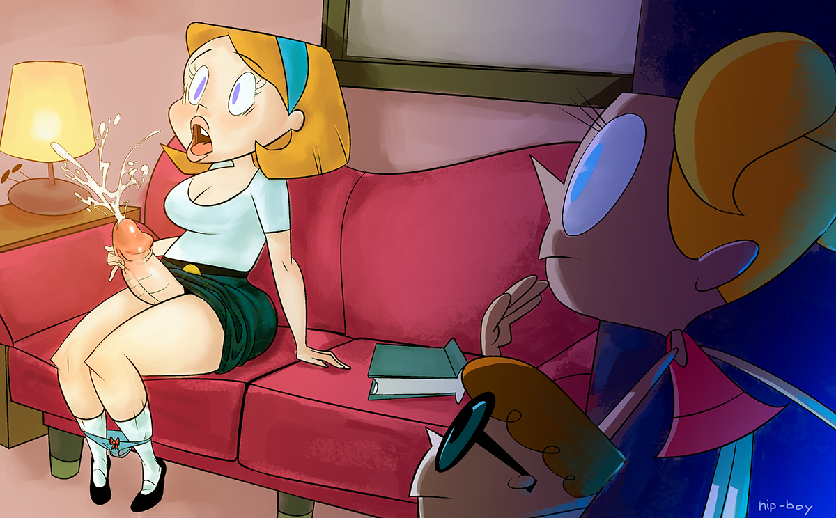 1boy, 1futa, 1girls, 2016, age difference, being watched, big breasts, big penis, blonde hair, blue eyes, blush, blushing, book, breasts, cartoon network, couch, cum, cumshot, dee dee (dexter's laboratory), dexter, dexter's laboratory, ejaculation, female, flats, fully clothed, futa focus, futa sans balls, futanari, intersex, larger futa, lisa the babysitter, male, mary janes, masturbation, nervous, nip-boy, no balls, older futa, open mouth, orgasm, orgasm face, panties around legs, panties down, penis, pleasure face, projectile cum, red hair, shoes, size difference, smaller female, spying, surprised, voyeurism, watching, watching masturbation, young, younger female