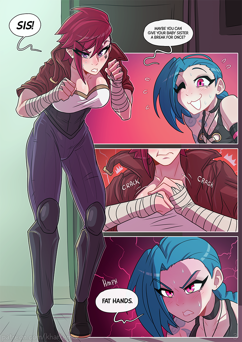 arcane arcane_jinx arcane_vi censored comic female incest jinx_(league_of_legends) khartemis league_of_legends sisters vi yuri