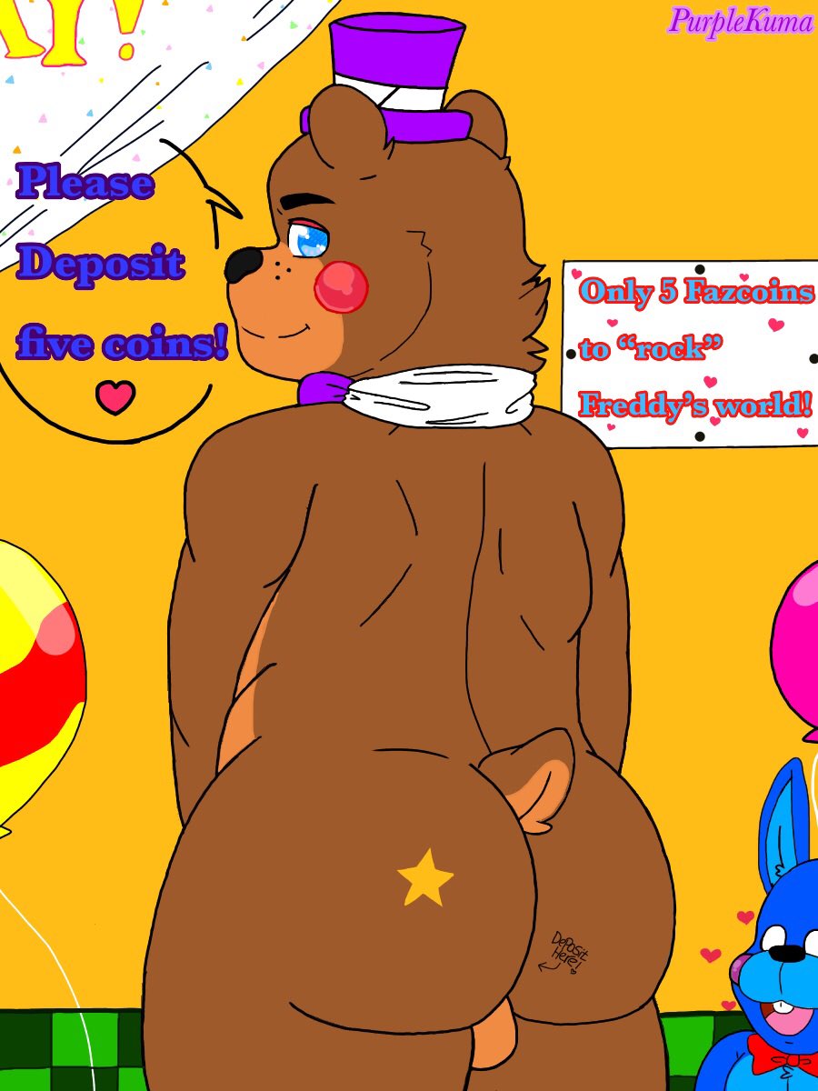 2boys anthro anthro_male anthro_only ass ass ass_focus ass_tattoo back_view backview bear blue_eyes blue_eyes_male body_writing bow_tie bowtie brown_body brown_fur butt_focus cheeks dialog dialogue digital_media_(artwork) duo duo_male english english_dialogue five_nights_at_freddy's fnaf fnaf6 freddy_fazbear's_pizzeria_simulator fur furry furry_male furry_only hearts_around_head implied_gay inviting_to_sex jpeg kumabear357 love_hearts male male_ass male_ass_focus male_butt male_butt_focus male_only no_females no_human no_humans no_pupils only_male open_mouth poster_(object) presenting_ass purple_bow_tie purple_bowtie purple_hat purple_top_hat purple_tophat rabbit rockstar_bonnie rockstar_freddy solo_focus tail tattoo top_hat tophat ursid ursid_humanoid writing_on_ass writing_on_body writing_on_butt
