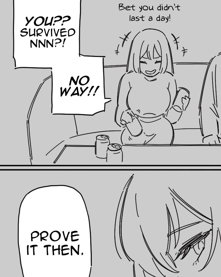 1girls 2024 2koma artist_self-insert close-up english_text female naughty_face no_nut_november ok_bah_comics solo_focus text