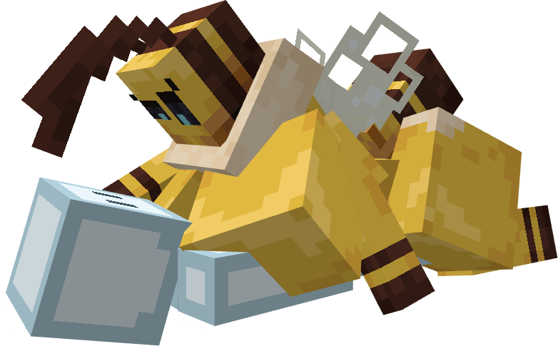 1girls 3d 3d_(artwork) anthro bee bee_(minecraft) bee_girl breasts female furry insects larger_female lying_on_person microsoft minecraft siefueg transparent_background