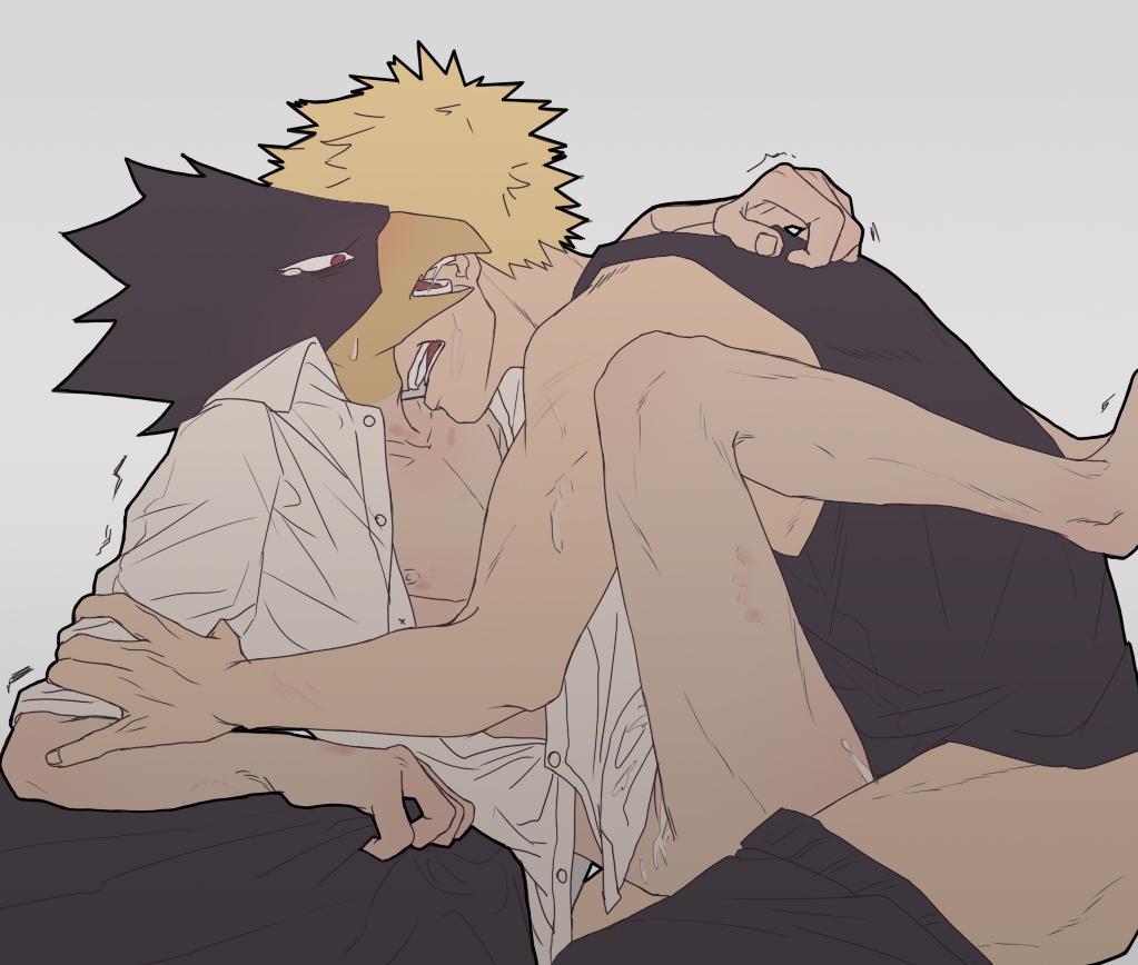 2boys, anal, blonde hair, fumikage tokoyami, katsuki bakugou, male, male focus, multiple boys, multiple males, my hero academia, penetration, sex, tagme, yaoi