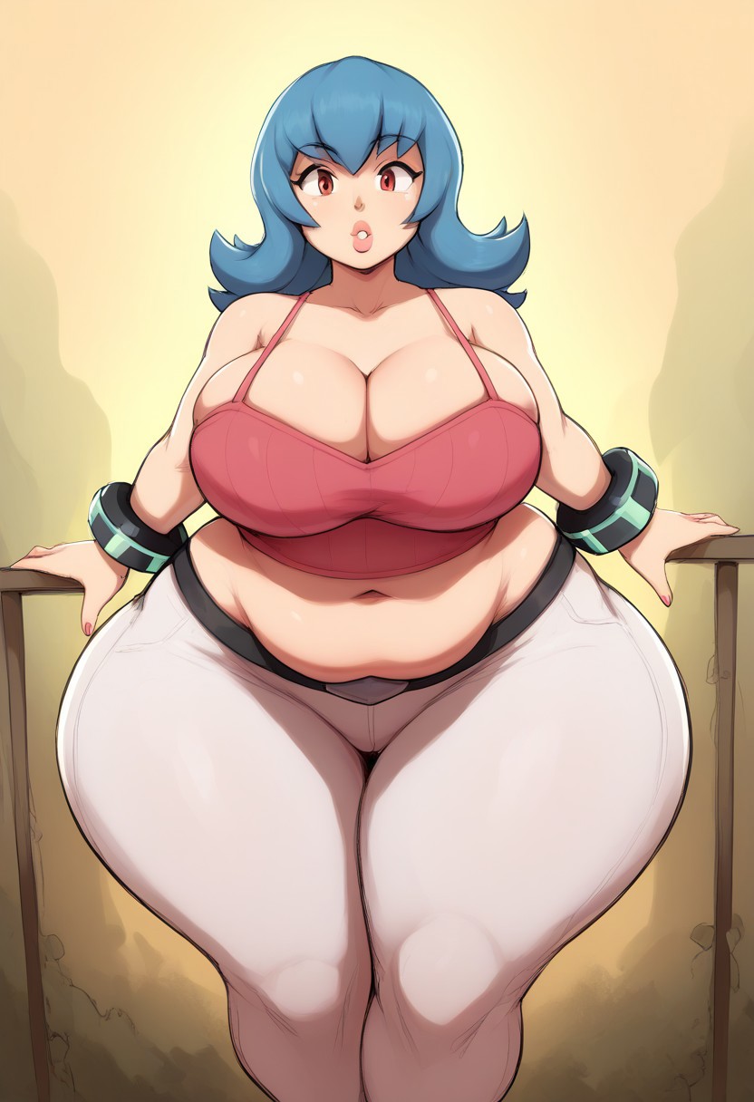 ai_generated big_breasts bottom_heavy chubby gvukub huge_breasts nintendo pokemon sabrina_(pokemon) thick_thighs wide_ass wide_hips