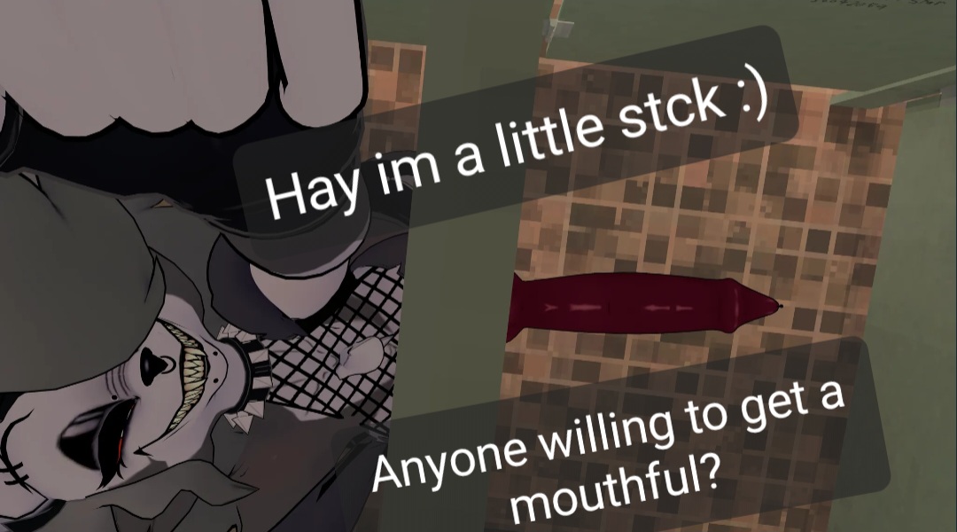 3d, anthro, big penis, canine penis, cock, dick, furry, hellhound, helluva boss, knot, knotted glory hole, loona (cryptiacurves), loona (helluva boss), male, male loona, penis, stuck, stuck in glory hole, vrchat