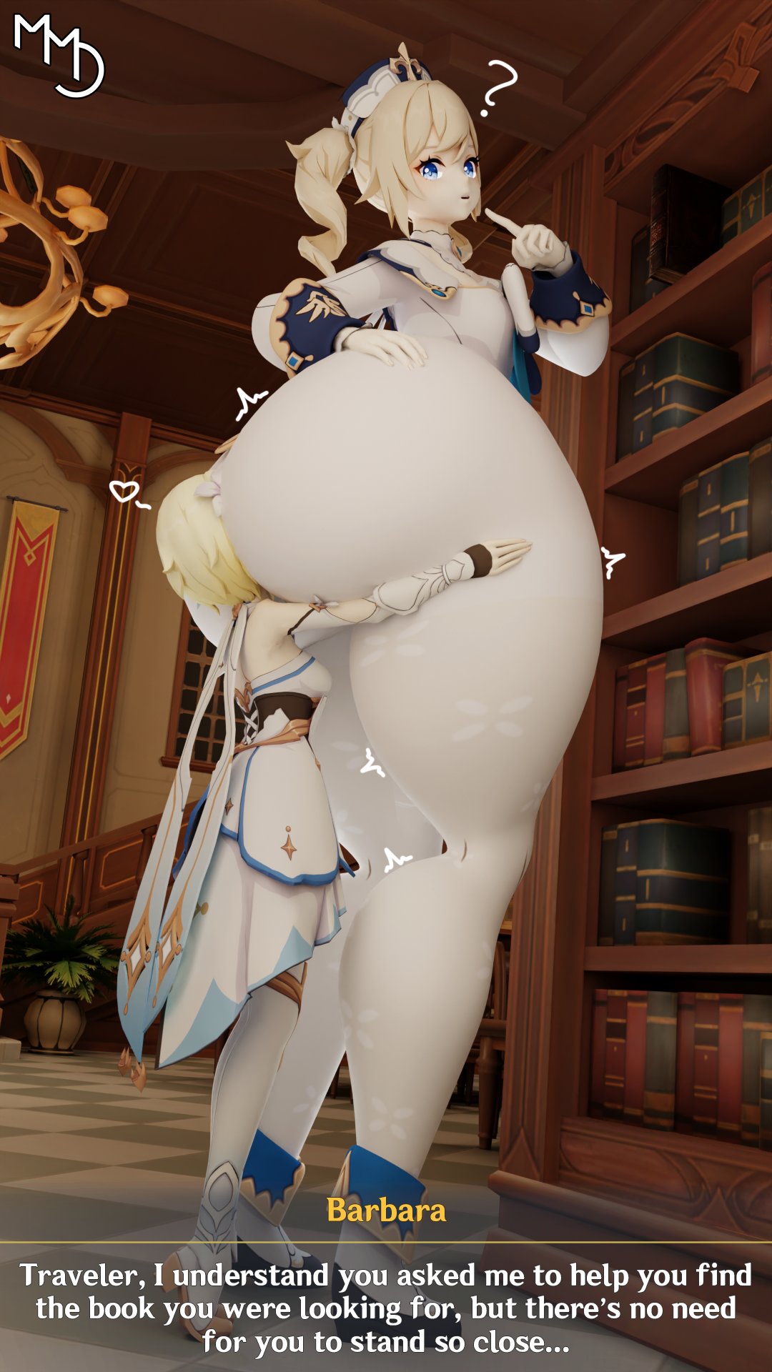 ass body, barbara (genshin impact), face in ass, fat ass, female, genshin impact, giantess, hyper ass, hyper bottom half, koikatsu, leggings, lesbian, lumine (genshin impact), mmd, mmdelight, nun, pantyhose, thick thighs, unaware, wide hips, yuri