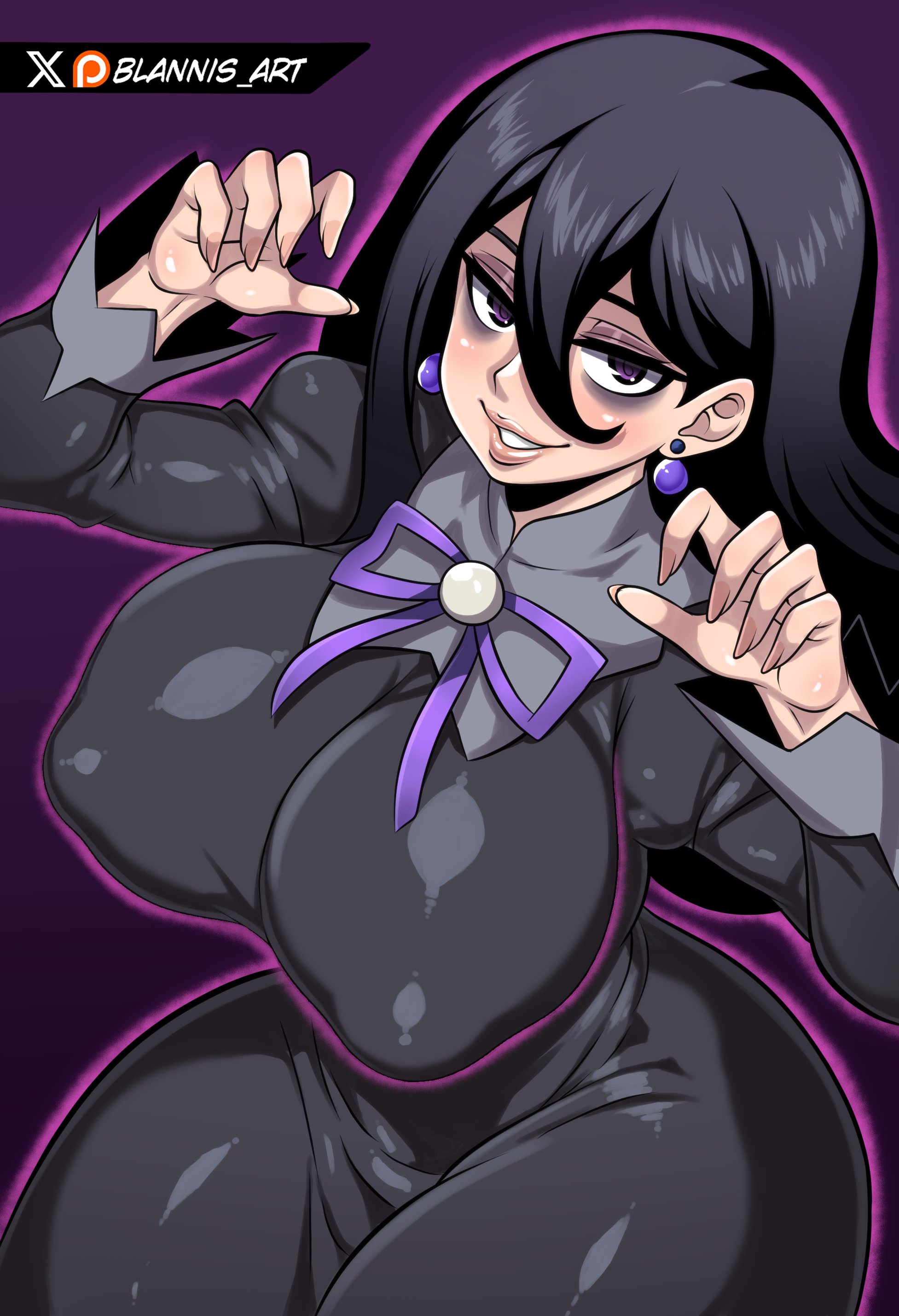 1girls, blannis art, breasts, dress, female, female focus, female only, game freak, hex maniac, hex maniac (pokemon legends: z-a), large breasts, light skin, light-skinned female, looking at viewer, nintendo, npc trainer, pokemon, pokemon legends: z-a, pose, thick thighs, thighs, wide hips