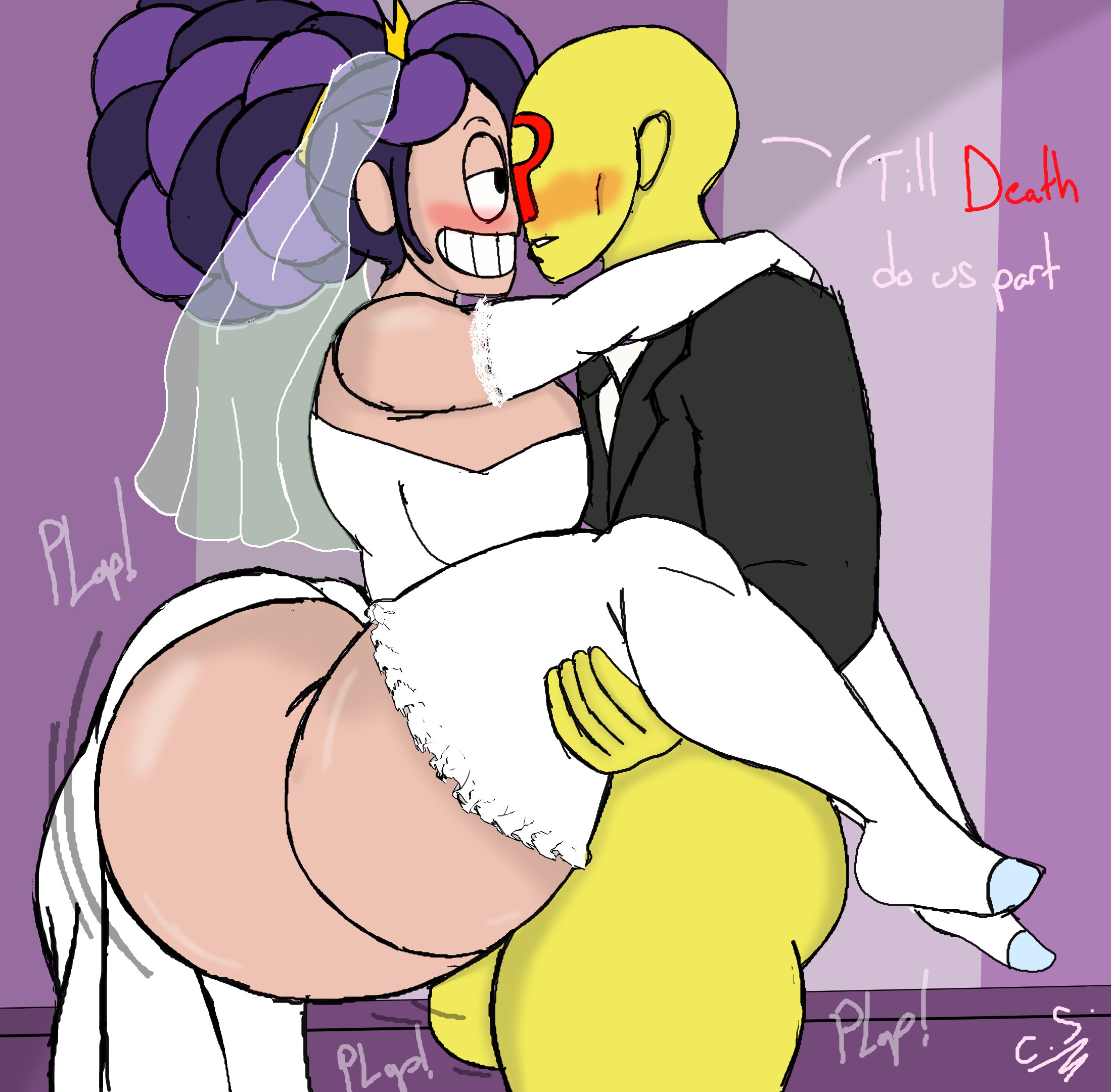 1boy, 1boy1girl, 1girls, 2026, 2026s, 2d, 2d (artwork), 2d artwork, alternate ass size, alternate body type, alternate breast size, ambiguous penetration, animate inanimate, ass, balls, ballsack, big ass, big breasts, big butt, big thighs, black eyes, bottom heavy, braid, braided hair, braided ponytail, breasts, bubble ass, bubble butt, butcher (poppy playtime), butt, crimsonstudios1, curvy, curvy female, curvy figure, digital art, digital drawing, digital drawing (artwork), digital media, digital media (artwork), digital painting, digital painting (artwork), doll, doll girl, doll joints, duo, english, english dialogue, english text, eyebrows, faceless human, faceless male, female, female focus, fingers, hair, hair bun, hug, huge ass, huge butt, huge thighs, human, human male, human male on doll, humanoid, humanoid female, inanimate animate, intercourse, just married, large ass, large breasts, large butt, large thighs, lily lovebraids, lips, living toy, long hair, long purple hair, male, male/female, married couple, mascot horror, mob entertainment, mob games, necktie, no pants, noseless, not furry, onomatopoeia, plap, plap (sound), plapping, player (poppy playtime), ponytail, ponytail (hair), ponytail female, poppy playtime, poppy playtime (chapter 5), protagonist (poppy playtime), purple hair, sex, smile, smiling, stand and carry position, standing, standing missionary, standing sex, suit, testicles, thick, thick ass, thick butt, thick hips, thick legs, thick thighs, tie, tuxedo, unseen character, unseen male face, video games, wedding dress, wedding veil, wide hips