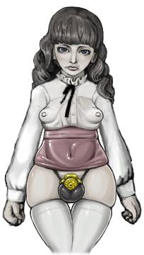1futa, chastity cage, chastity device, edit, edited, fear and hunger, fear and hunger: termina, futa only, futanari, jobless, marina (fear and hunger), nipple bulge, nipples, nipples visible through clothing, puffy nipples, thighhighs, trans woman, transfem, transgender, transgender woman