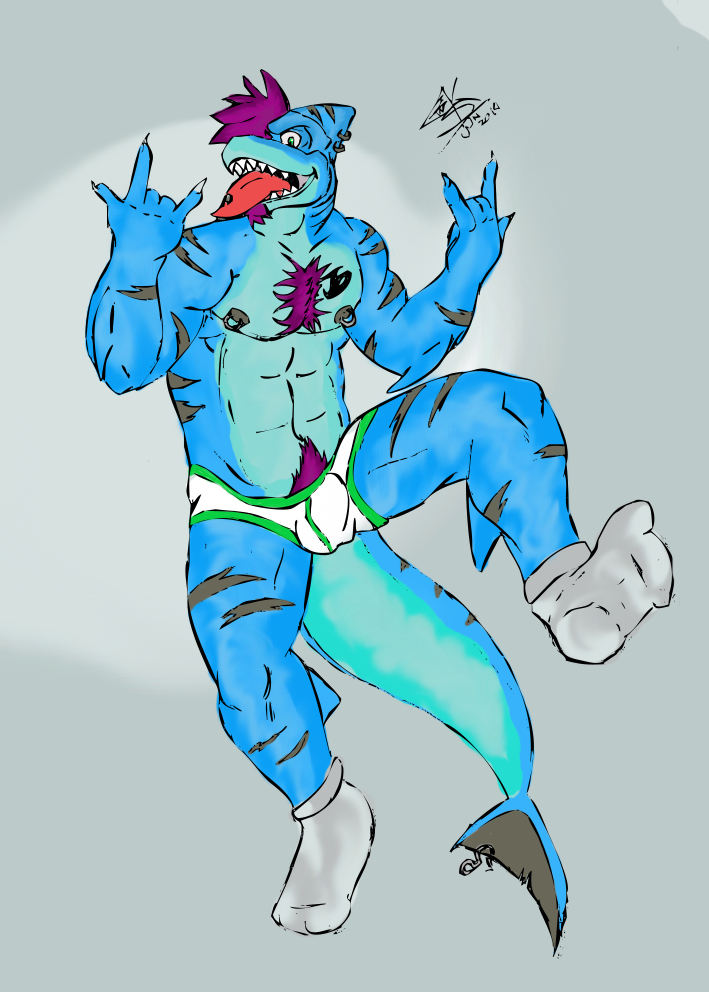 anthro feet fish male marine shark sharky shart_sharkwouski tiger_shark vanshart yaoi