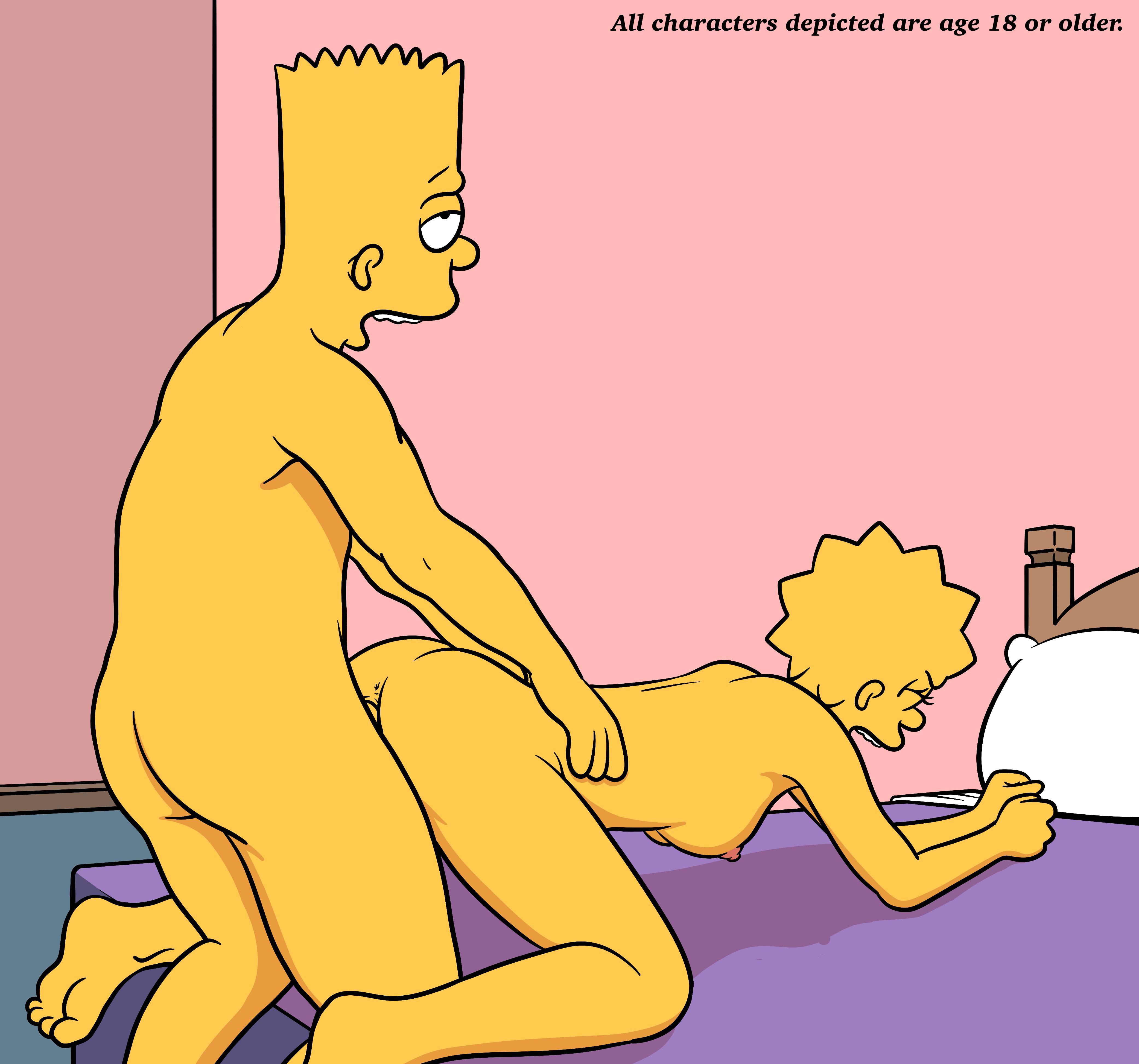 1boy, 1girls, 20th century fox, 20th century studios, aged up, all fours, anal, anal sex, ass, bart simpson, bed, bedroom, breasts, brother and sister, doggy style, duo, female, human, human on human, incest, indoors, lisa simpson, lockandlewd, male, male focus, male/female, nipples, nude, nude female, nude male, open mouth, penis, penis in anus, pillow, sex, straight, straight sex, the simpsons, yellow skin