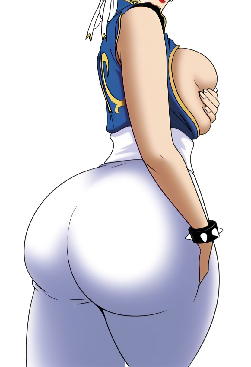 ai_generated ass_grab big_ass big_breasts bunanza_ chun-li close-up grabbing_own_breast hourglass_figure side_view street_fighter tagme thick_thighs