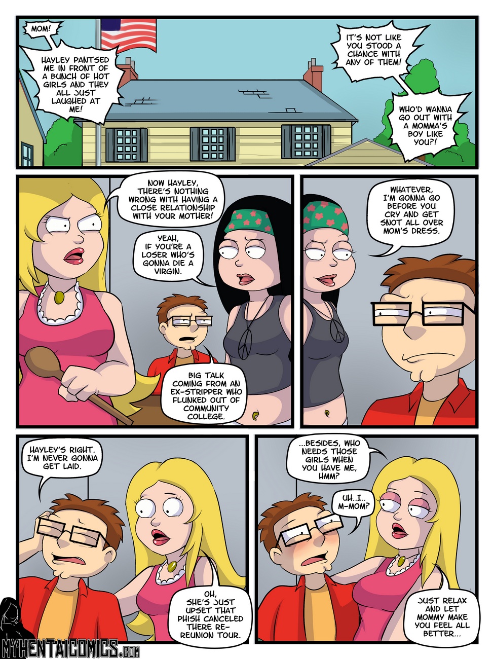 american_dad black_hair blonde_hair brown_hair comic francine_smith hayley_smith incest rainbow-flyer steve_smith