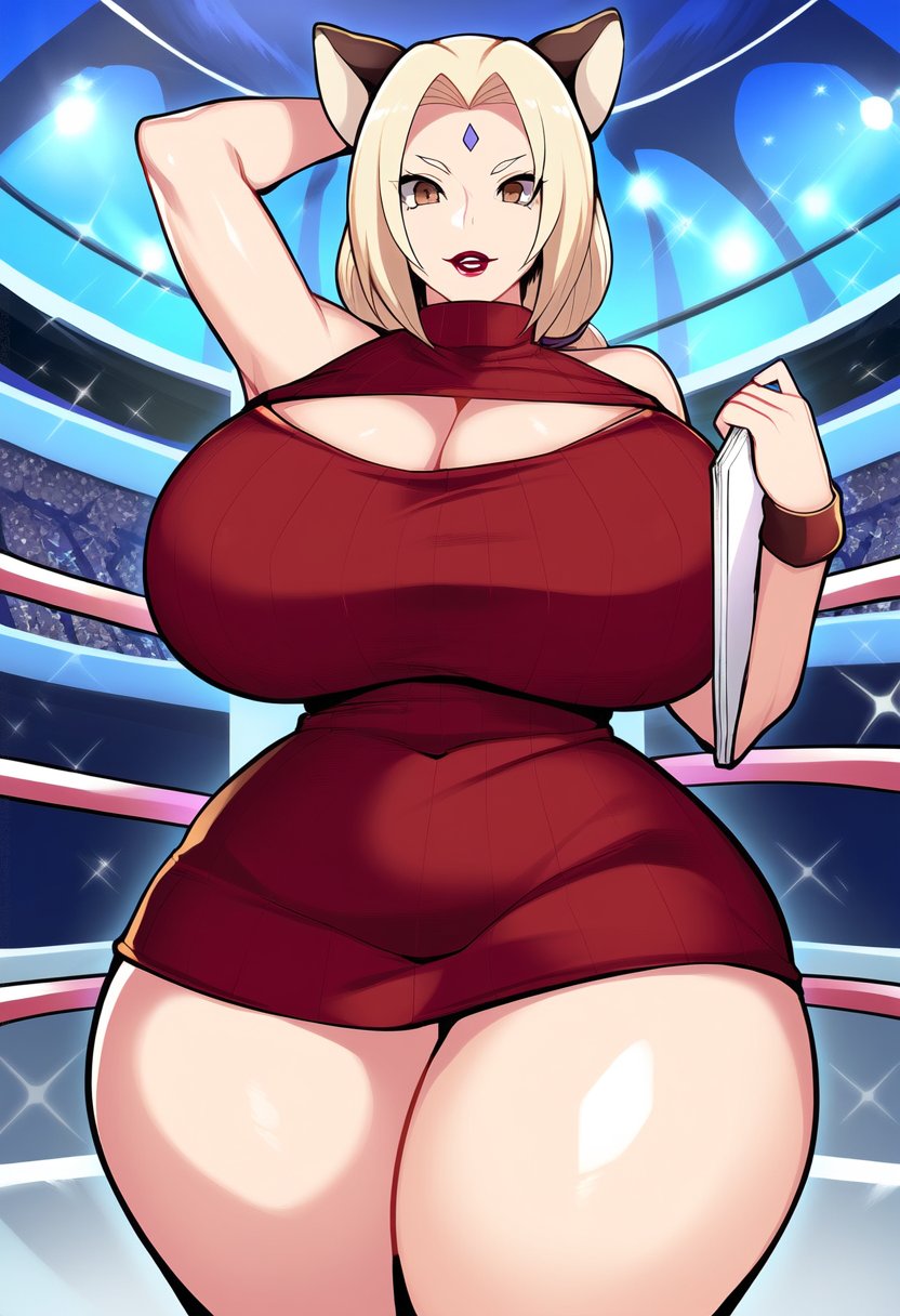 ai_generated cleavage dan16369336 female large_breasts tagme tagme_(character) tsunade twitter_link