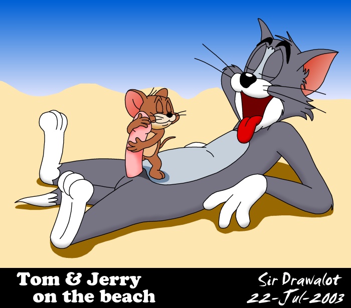 2003 2boys anthro english english_text furry gray_fur jerry_mouse male_only penis sir_drawalot tom_and_jerry tom_cat