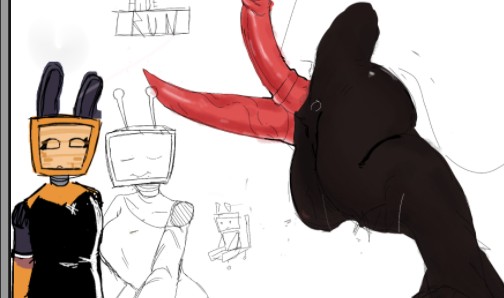 2girls, artist request, bunny veeronica, diphallism, female, forsaken (roblox), guest 666 (forsaken), lowres, roblox, roblox game, robloxian, tagme, veeronica