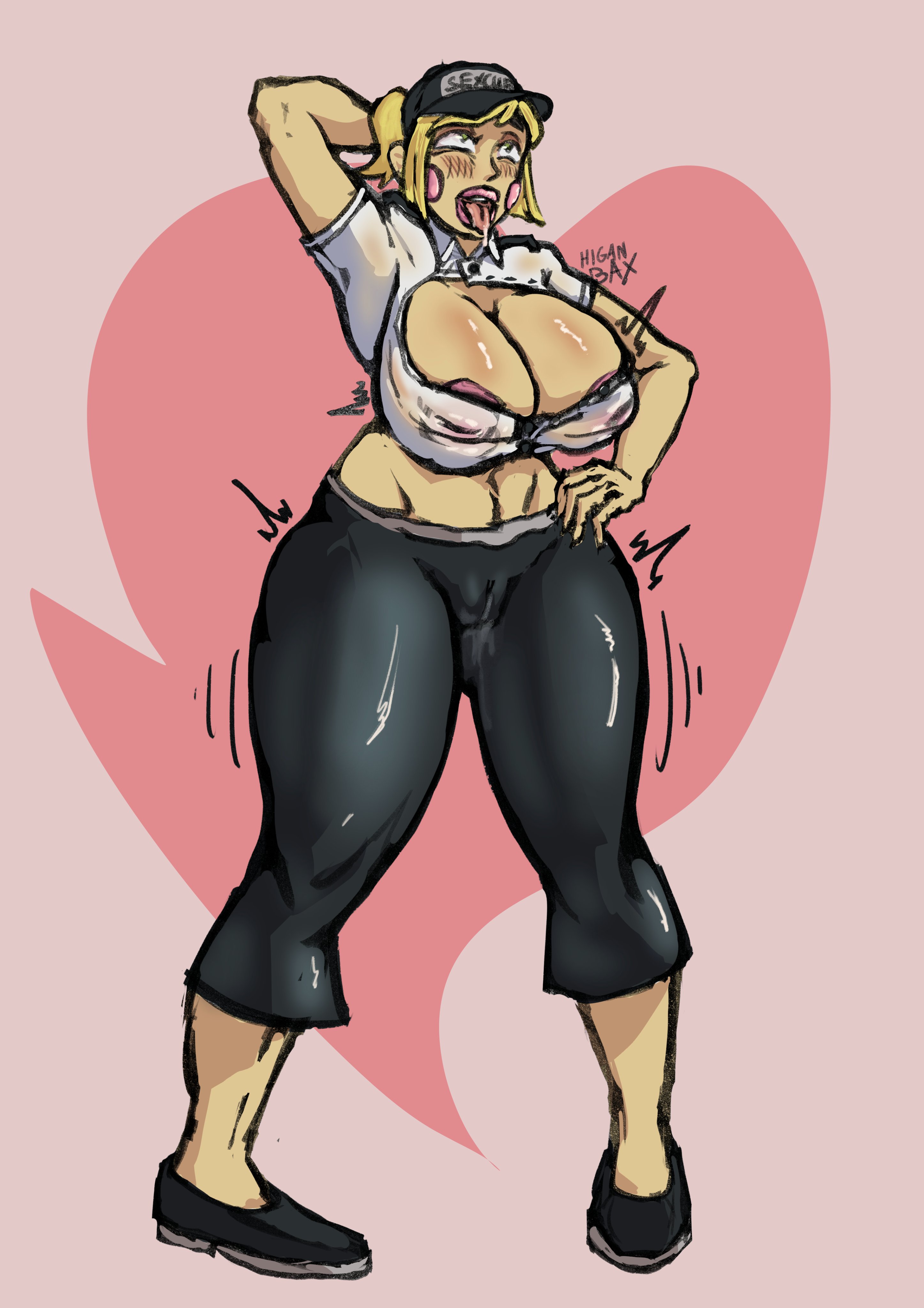 areolae, areolae visible through clothing, ass, big ass, big breasts, big butt, big lips, bimbo, bimbofication, black shoes, black shorts, blonde hair, body control, body invasion, breasts, bubble ass, bubble butt, clothing, commission, commission art, commissions open, corruption, curvaceous, curvy, curvy female, drawing, erect nipples, excited, female, five nights at freddy's, fnaf, gigantic ass, growth, higanbax, large ass, large butt, lips, lipstick, necklace, pose, posing, possessed, possession, pussy, request, shiny skin, shorts, solo, sweat, thick lips, thick thighs, tied up, tongue, tongue out, vanessa (fnaf), voluptuous, wet pussy, white shirt, wide hips
