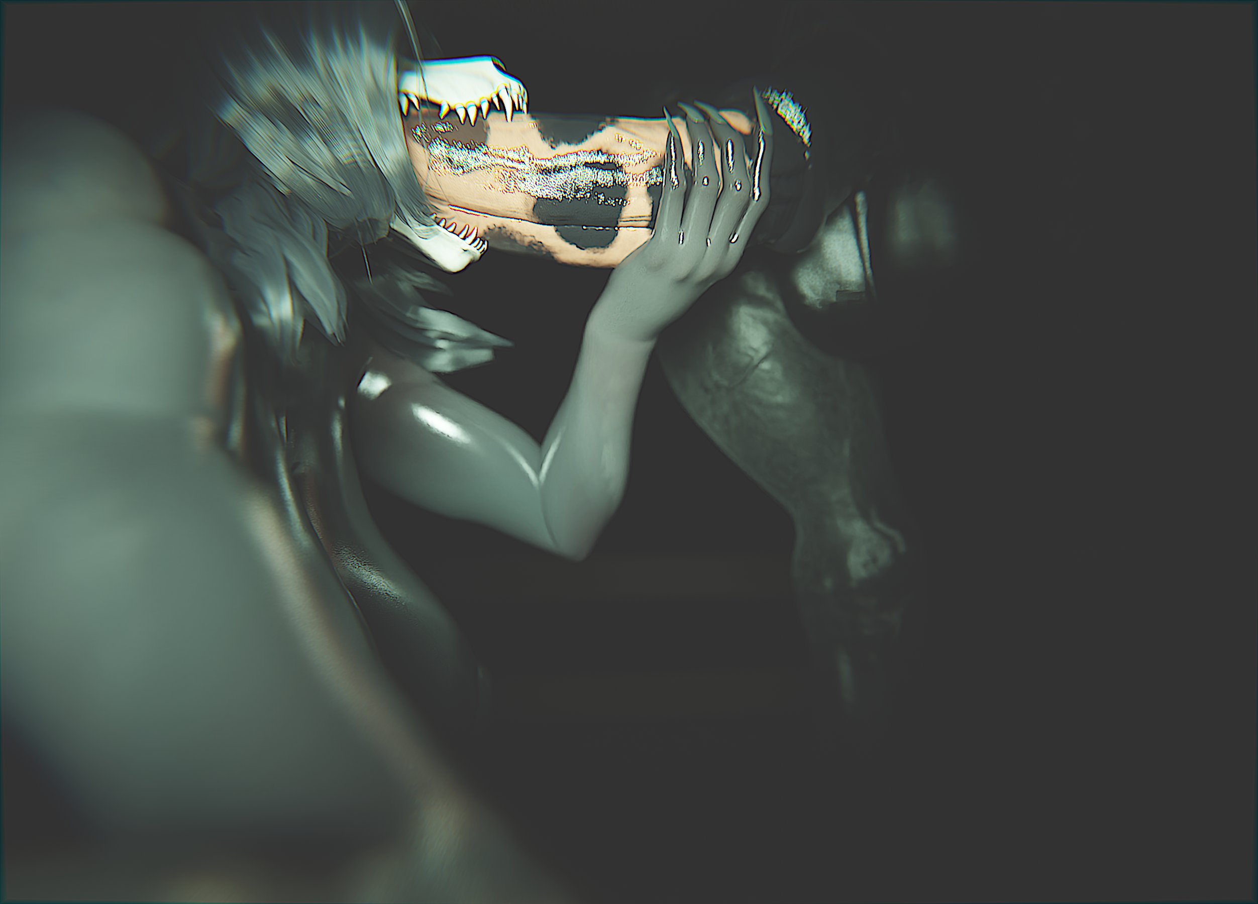 1animal, 1girls, 3d, 3d (artwork), big ass, big breasts, big penis, blowjob, deepthroat, fellatio, highres, horse, horsecock, huge cock, jinsang 3d, large penis, mal0, malo, naked, scp foundation, scp-1471, scp-1471-a, scp-1471-a (scrag), scrag boy (model), side view, skull head, wolf girl, zoophilia