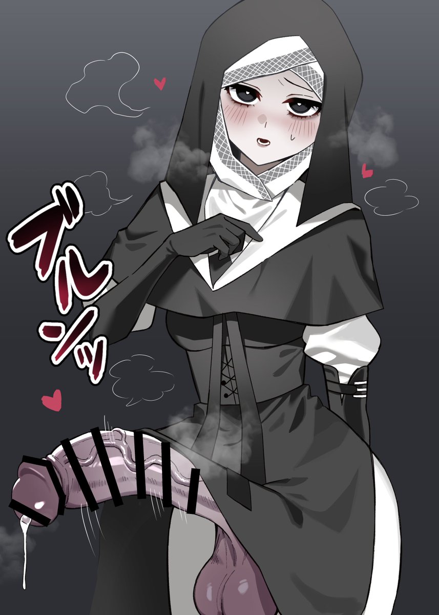 1futa, artist request, balls, big penis, blush, blushing, censored, censored genitalia, censored penis, dick, dickgirl, elden ring, elden ring nightreign, fromsoftware, futa only, futanari, huge cock, huge penis, large penis, mostly clothed, nun, nun outfit, nun's habit, penis, penis out, precum, solo futa, thick penis, undertaker (nightreign), veiny penis