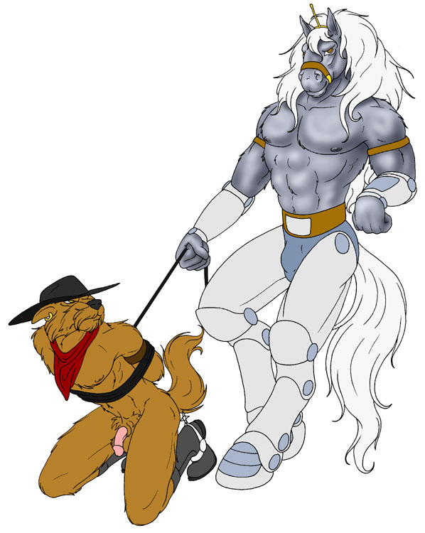 anthro balls bravestarr bulge canine coyote equine horse male male_only mammal penis thirty-thirty thirty_thirty wooky