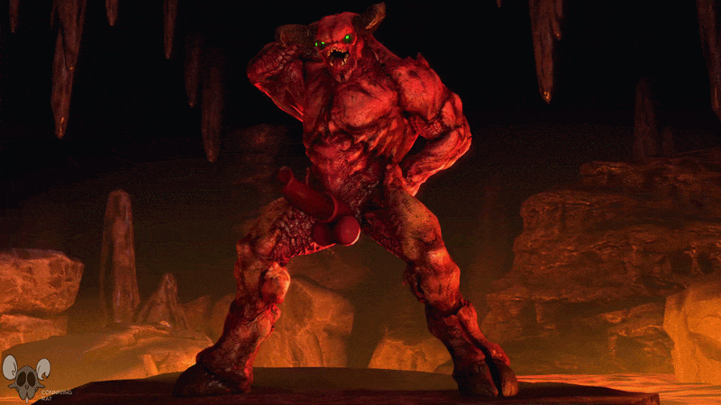 akkoarcade (modeler), animal genitalia, animal penis, animated, anthro, anthro only, baron of hell (doom), big penis, bouncing balls, bouncing penis, cave, connivingrat, demon, demon boy, doom, doom (series), equine penis, gif, glowing eyes, green eyes, hell, hooves, horn, horns, horsecock, huge cock, id software, male, male only, microsoft, monster, monster boy, muscular, muscular male, penis, scalie, scalie only, seductive, short playtime, shorter than 10 seconds, solo, solo anthro, solo male, swinging balls, swinging penis, teasing, teasing viewer, thrusting