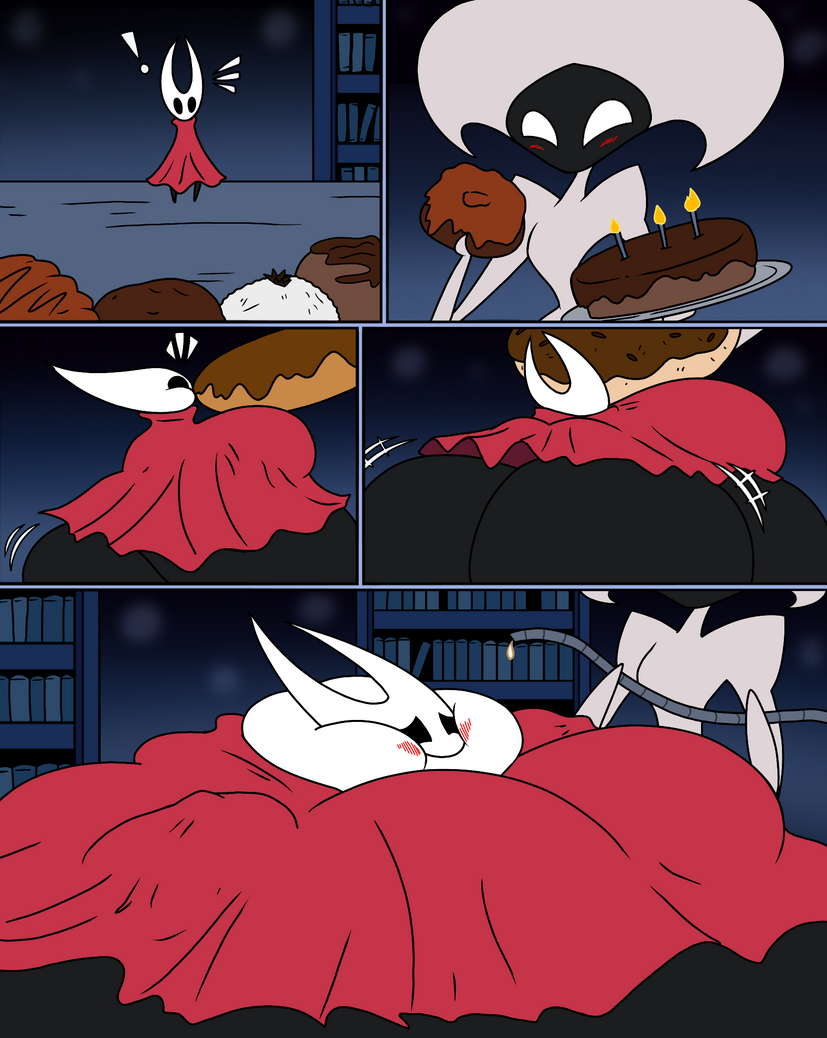 fat_ass feederism hollow_knight hornet_(hollow_knight) johndrawfatties lace_(hollow_knight) obese tagme weight_gain