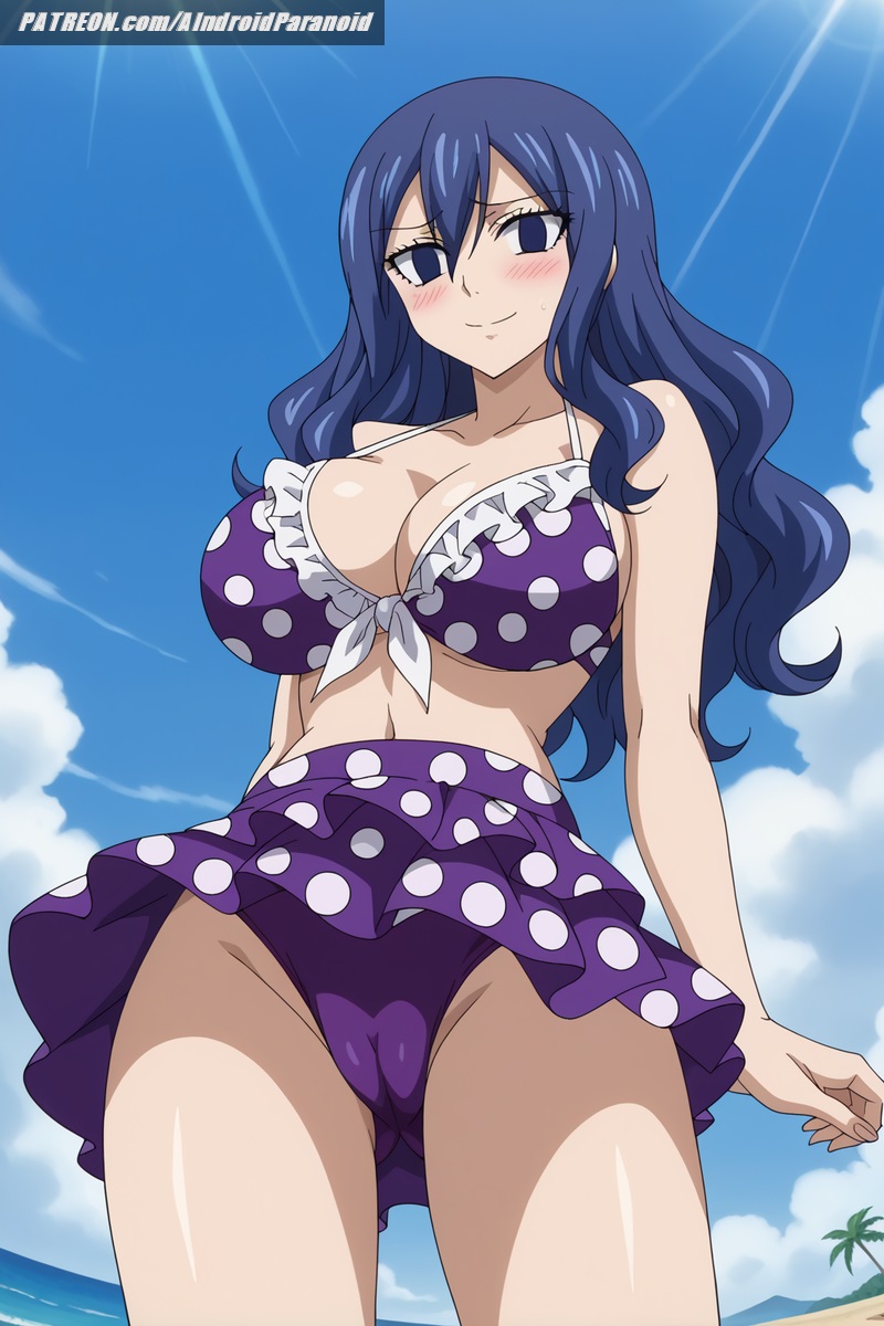 1girls, ai generated, aindroidparanoid, ass, big ass, big breasts, bikini, blue eyes, blue hair, blue-haired female, breasts, busty, cameltoe, cleavage, curvy, fairy tail, fat ass, female, female only, frills, hips, huge ass, huge breasts, huge butt, juvia lockser, large breasts, legs, long hair, massive breasts, polka dot, pussy, skirt, stable diffusion, thick ass, thick thighs, voluptuous, wavy hair