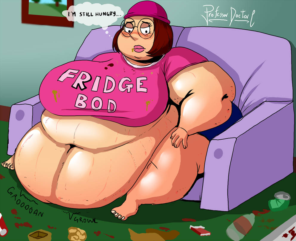 belly_noises big_belly big_breasts disgusting embarrassed exposed_belly family_guy fat fat_arms fat_female fat_fetish feederism female_only ginormous_ass huge_belly meg_griffin morbidly_obese obese_female onomatopoeia professordoctorc slob thick_thighs thought_bubble weight_gain wide_hips