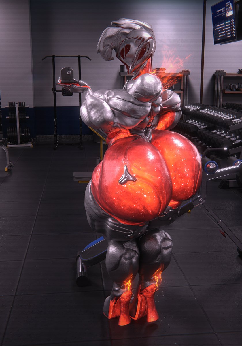 big_ass big_breasts breasts bubble_butt digital_extremes ember_(warframe) ember_heirloom_(warframe) female huge_ass huge_breasts large_breasts muscular muscular_female no_sex qzk_forte thick_thighs warframe wide_hips