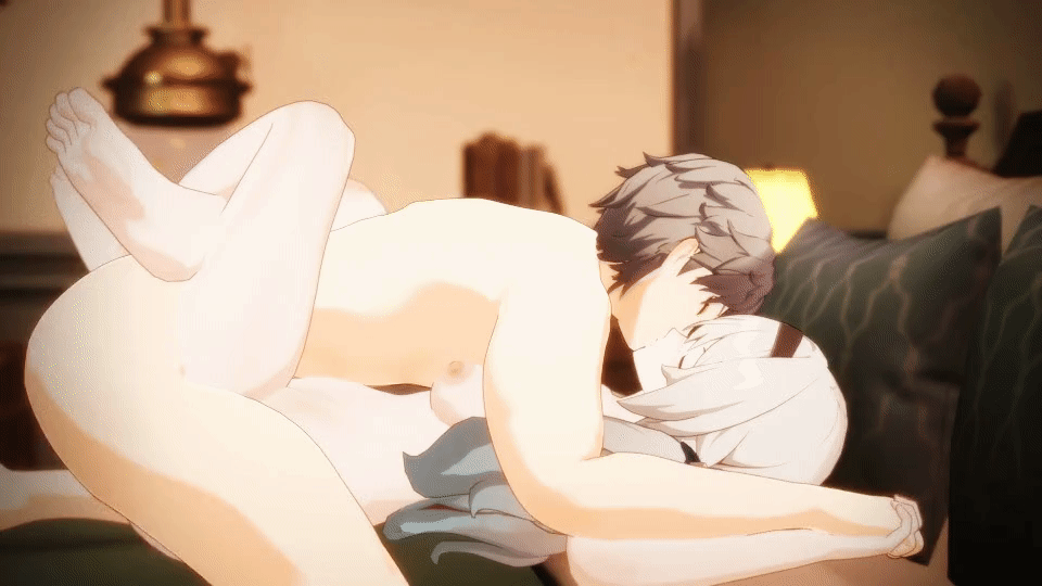 1boy, 1girls, 3d, animated, areola, bed, bedroom, big breasts, breasts, caelus (honkai: star rail), feet, female, firefly (honkai: star rail), french kiss, furniture, gif, grey hair, honkai (series), honkai: star rail, hoyoverse, indoors, kissing, leglock, legs, legs wrapped around partner, light skin, light-skinned female, light-skinned male, male, mihoyo, nipples, on bed, pale soles, penetration, pussy, room, sex, sferret, soles, vaginal penetration, white hair, wholesome, wholesome sex